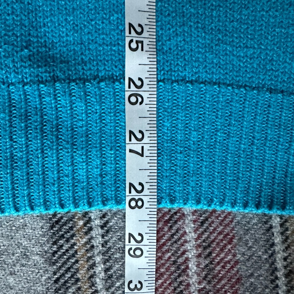 LACOSTE 🐊 Men’s Vintage Blue & Black Geometric All Cotton LS Sweater - Size LG - Picture 12 of 12